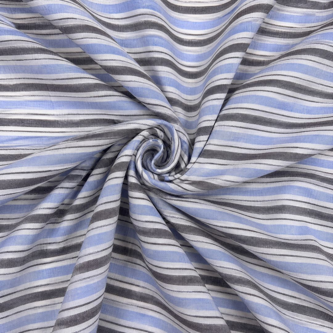 Blue Stripe Linen Fabric